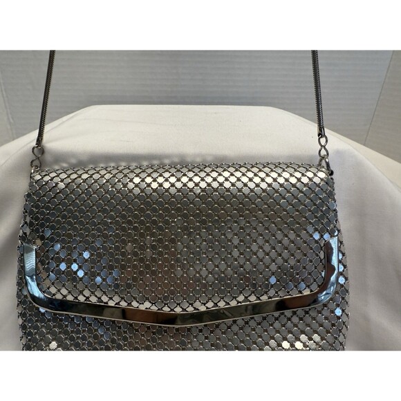 Silver Carlyle  Metal Mesh Sequence, Evening Purse/Bag  Shoulder Chain - Picture 4 of 13